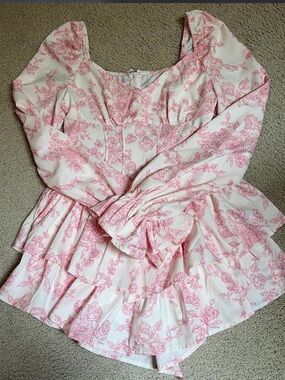 SHEIN Pink Floral Tiered Dress